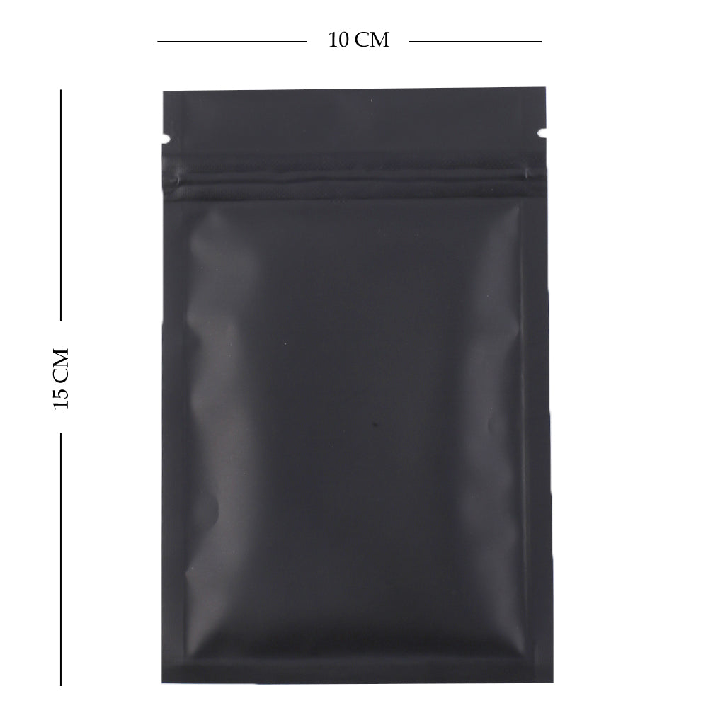 100x Matte Black Grip Seal Bags Flat Pouch For Food Packaging Heat Seal-able BPA Free Smell Free