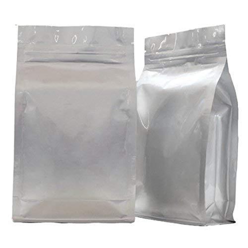 50x Silver Heavy Duty Strong Gripseal Bags Square Gusset Stand Up Smell Free Suitable For Food Packaging