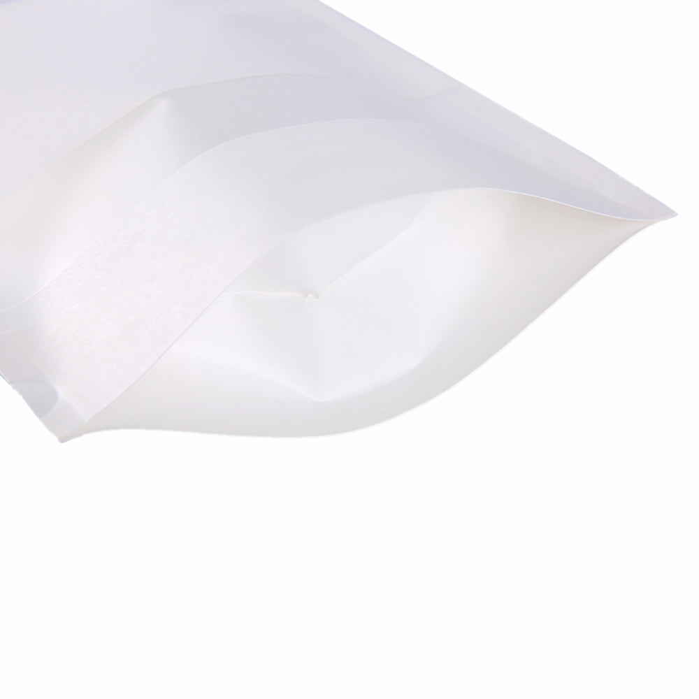 White Strong Grip Seal Gusset Craft Paper Bags Smell Free with Clear Window