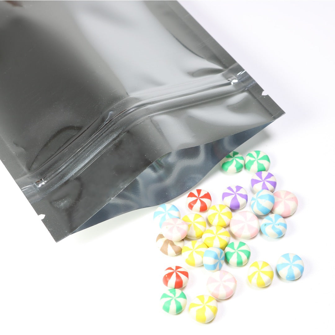 100x Grip Seal Food Bags Zipper Lock Flat Pouch 7.5x10CM Silver BPA Free Packing