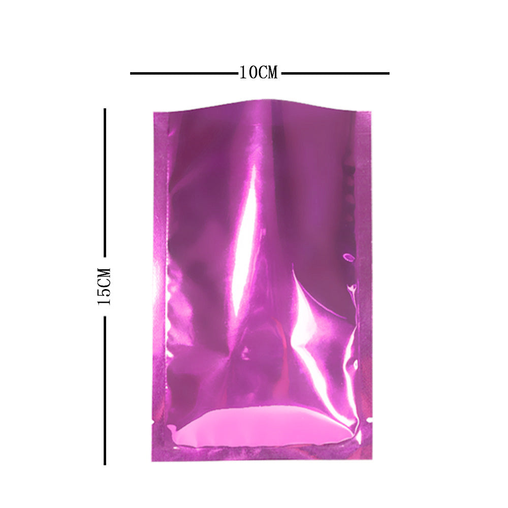 100x Gloss Rose Pink Open Top Mylar Type Heat Sealable Bags Pouch 3 Side Seal BPA Free