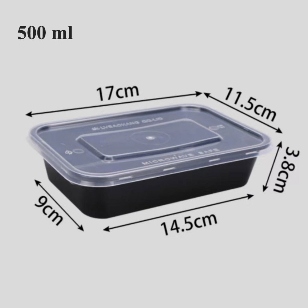 Clear Black Takeaway Food Plastic Containers Microwave Freezer Safe Secure