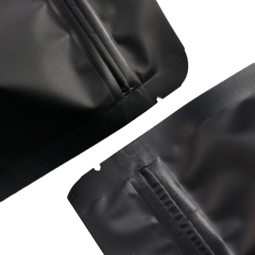 Food Bags Gussett Base Gripseal Pouch Black Small Clear Window For Food Packing