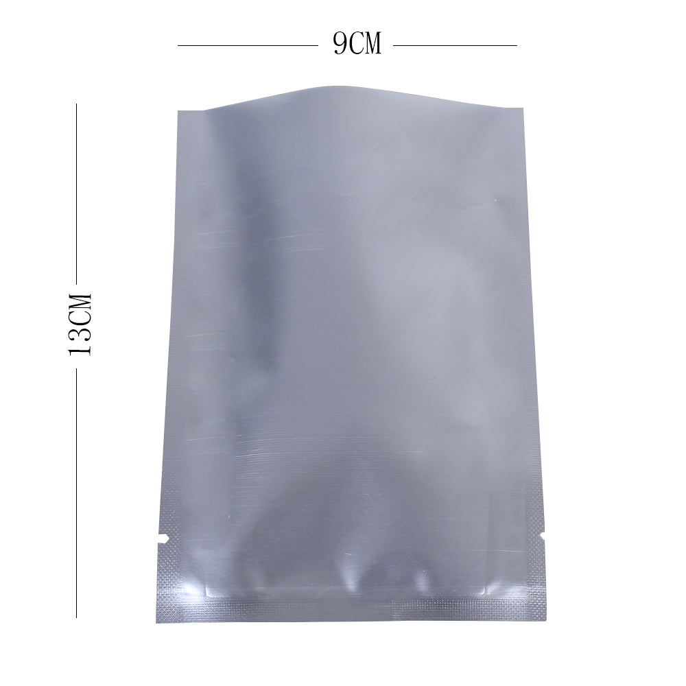 100x Open Top Food Bags Flat Pouch Matte Silver BPA Free Packing Heat Sealable