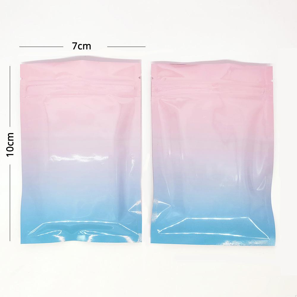 100x Gripseal Bags Zip Seal Lock Flat Pouch BPA Free For Food Packaging 2 Tone Pink Blue