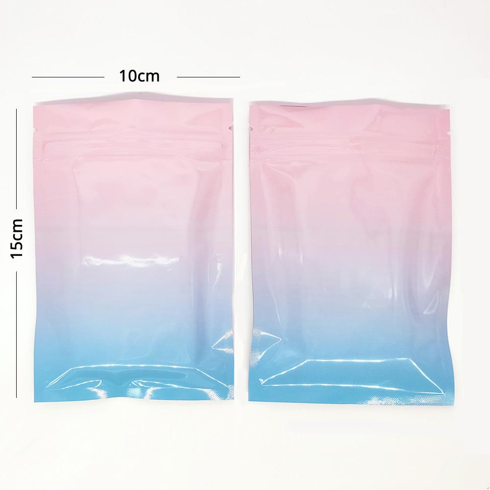 100x Gripseal Bags Zip Seal Lock Flat Pouch BPA Free For Food Packaging 2 Tone Pink Blue