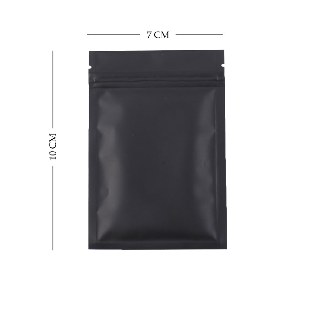 100x Matte Black Grip Seal Bags Flat Pouch For Food Packaging Heat Seal-able BPA Free Smell Free