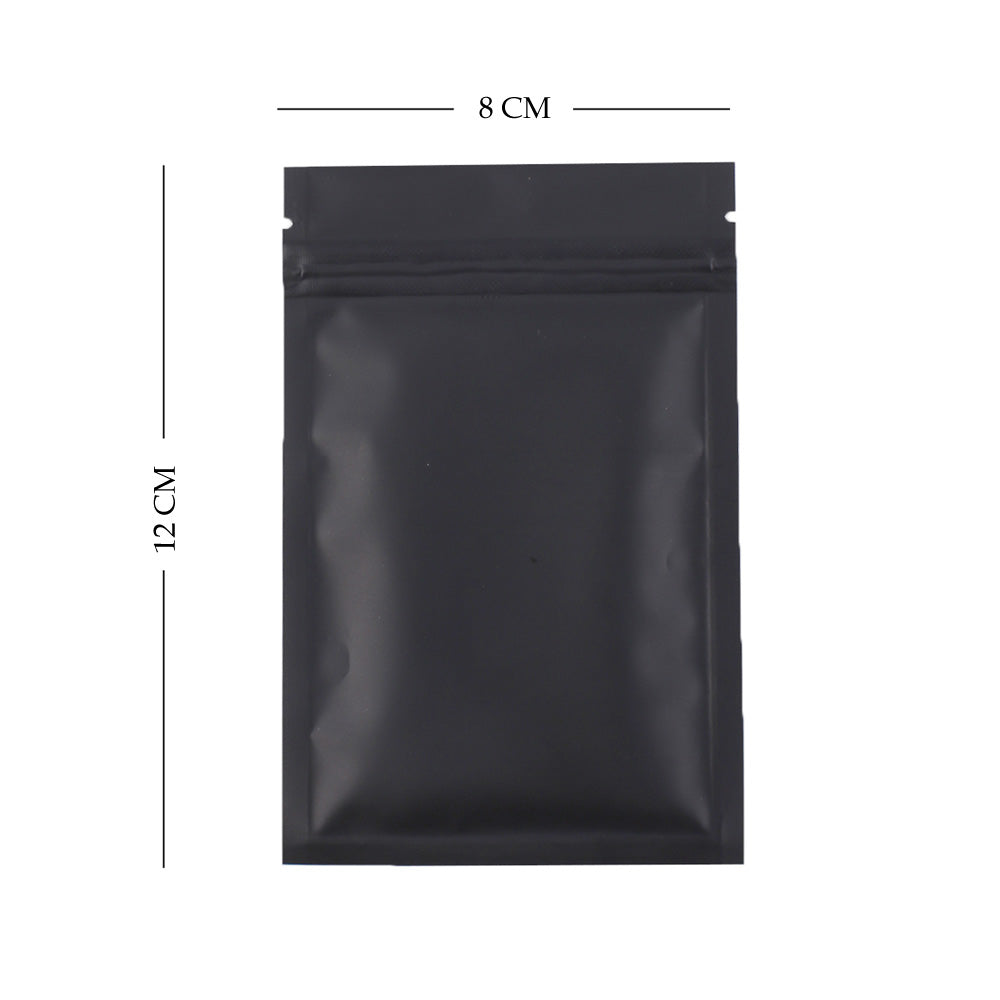 100x Matte Black Grip Seal Bags Flat Pouch For Food Packaging Heat Seal-able BPA Free Smell Free