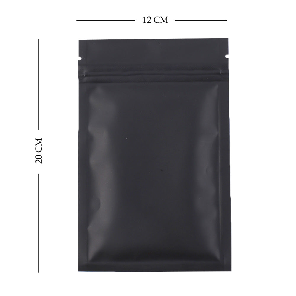 100x Matte Black Grip Seal Bags Flat Pouch For Food Packaging Heat Seal-able BPA Free Smell Free