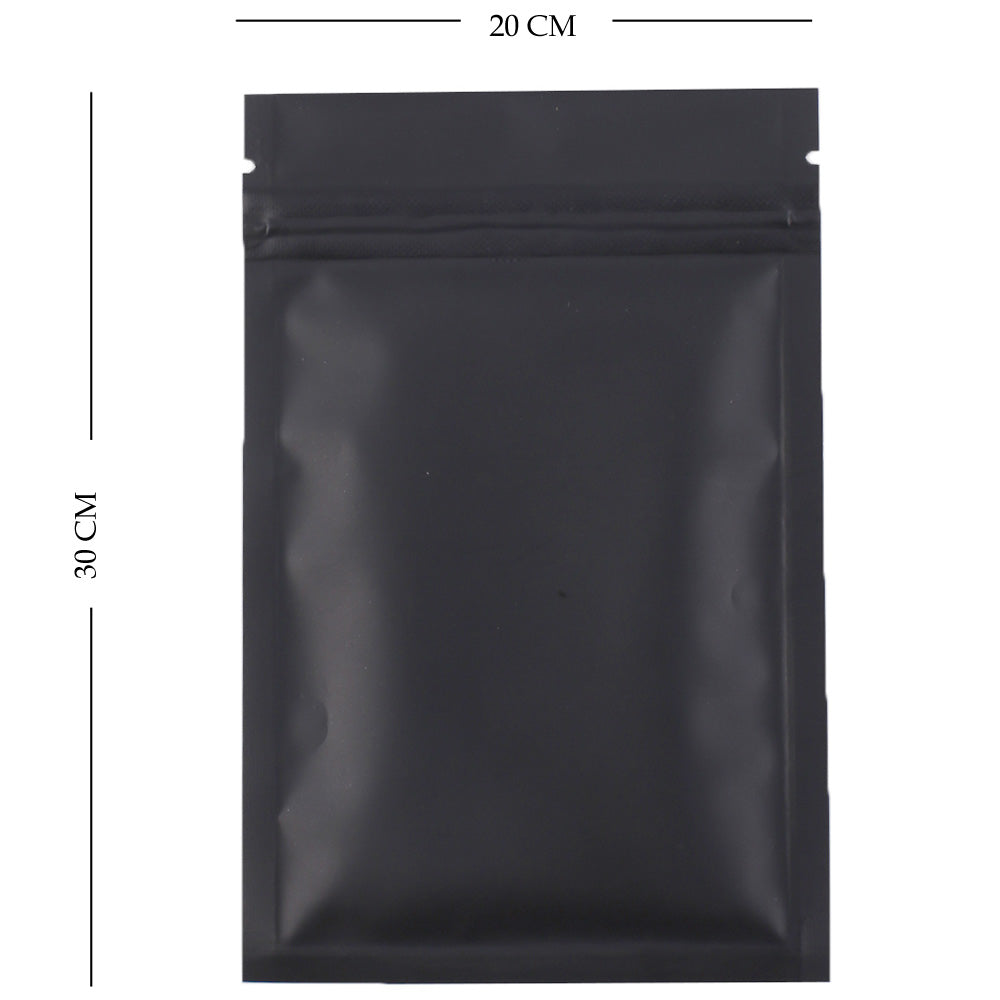 100x Matte Black Grip Seal Bags Flat Pouch For Food Packaging Heat Seal-able BPA Free Smell Free