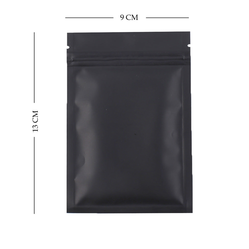 100x Matte Black Grip Seal Bags Flat Pouch For Food Packaging Heat Seal-able BPA Free Smell Free