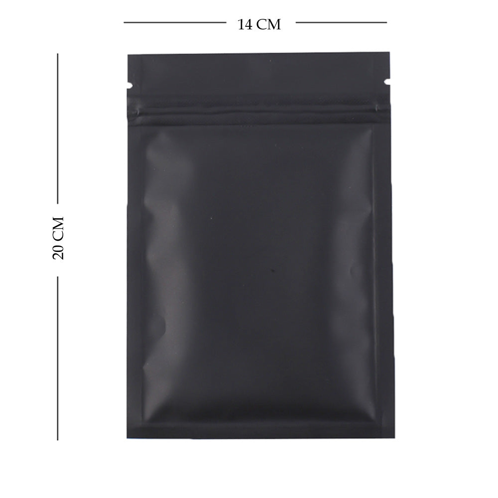 100x Matte Black Grip Seal Bags Flat Pouch For Food Packaging Heat Seal-able BPA Free Smell Free