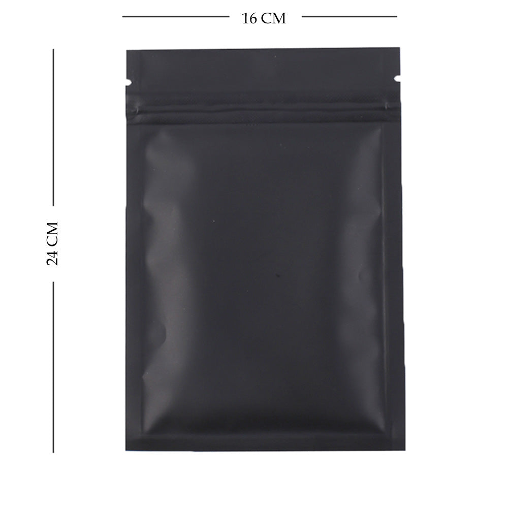 100x Matte Black Grip Seal Bags Flat Pouch For Food Packaging Heat Seal-able BPA Free Smell Free