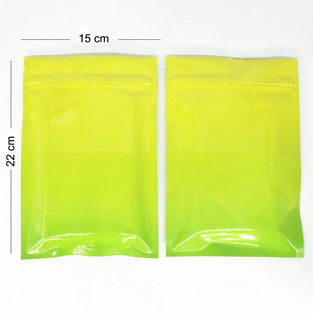 Gripseal Bags Zip Seal Lock Flat Pouch Yellow/Green 2 Tone BPA Free Food Packing