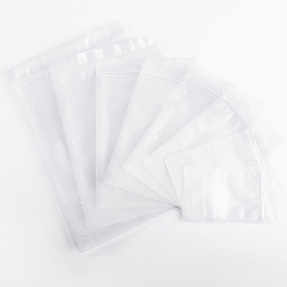 Heavy Duty Frosted Clear Grip Seal Gusset Bags Stand-Up Smell Free Food Grade
