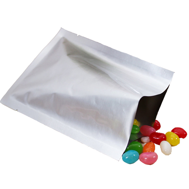 100x Heavy Duty Silver Open Top Bags Flat Sachet Pouch Heat Sealable Smell Free BPA Free