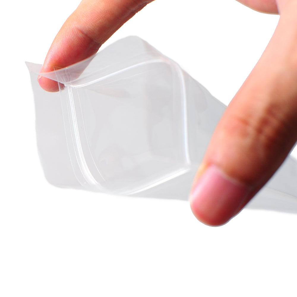 100x Both Side Clear Grip Seal Bags Flat Pouch Smell Free Strong Food Bag For Spices, Herbs, Art and Craft and more