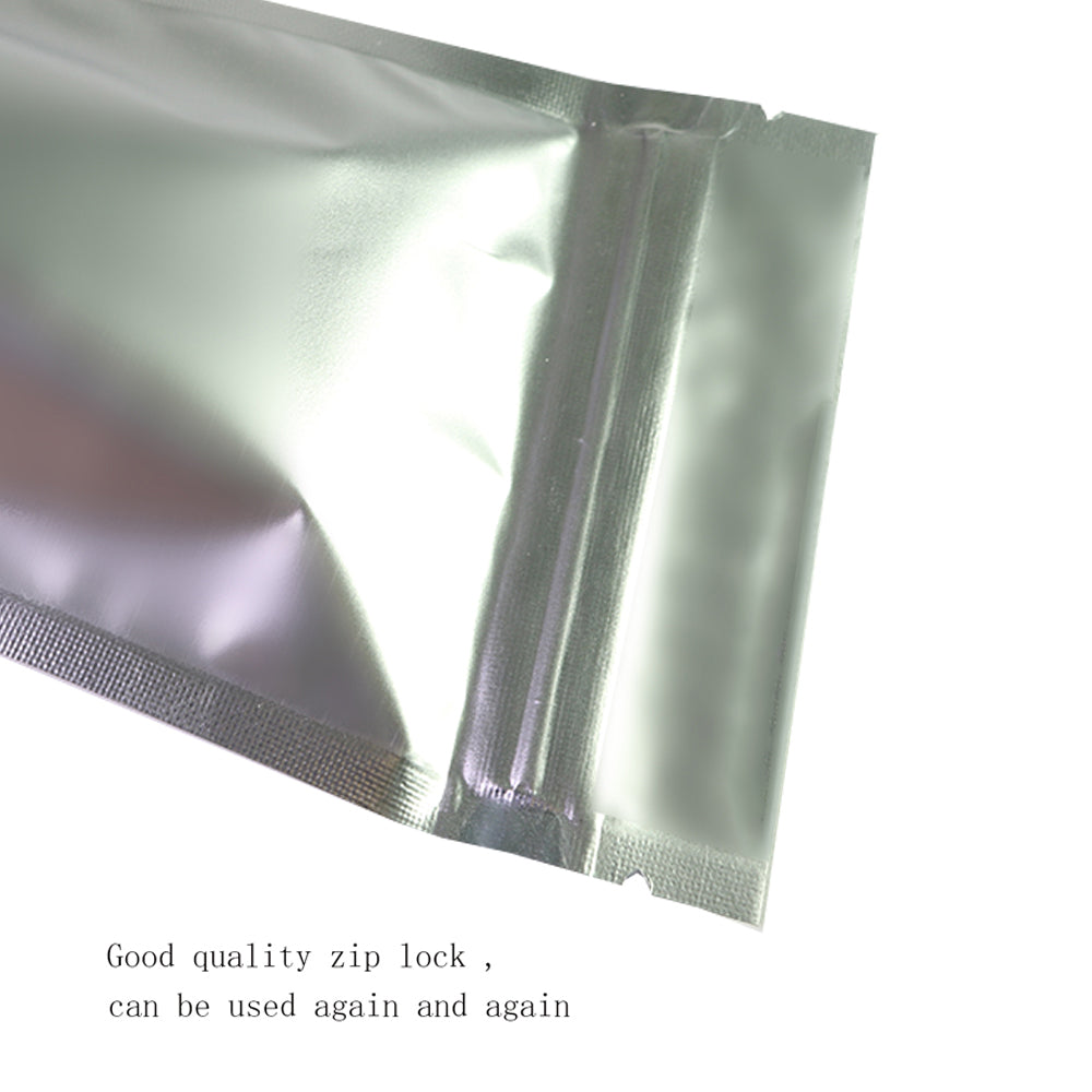 100x Clear Silver Grip Seal Bags Gusset Base Stand-Up Pouch Food Packing BPA Free and Smell Free
