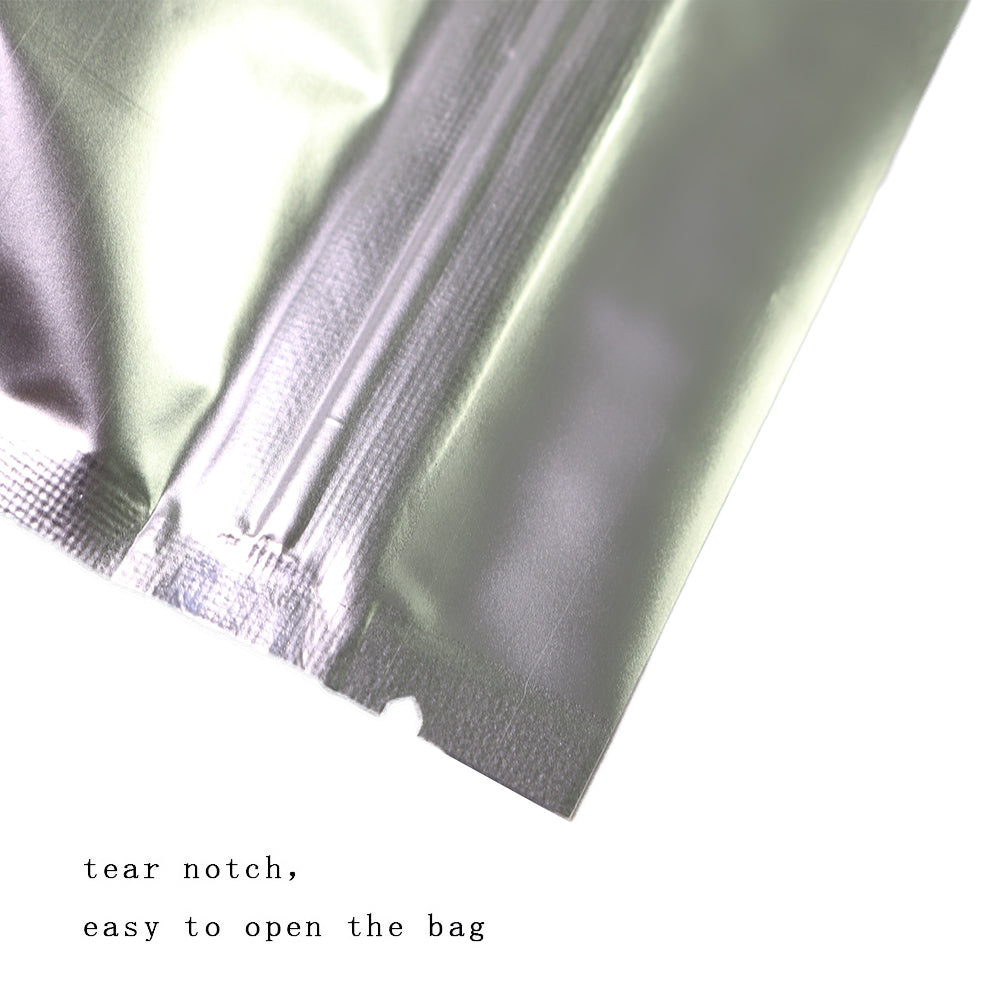 100x Clear Silver Grip Seal Bags Gusset Base Stand-Up Pouch Food Packing BPA Free and Smell Free
