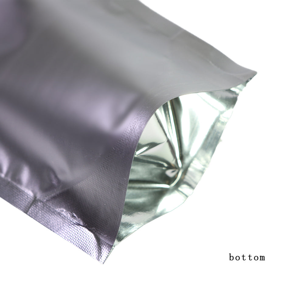 100x Clear Silver Grip Seal Bags Gusset Base Stand-Up Pouch Food Packing BPA Free and Smell Free