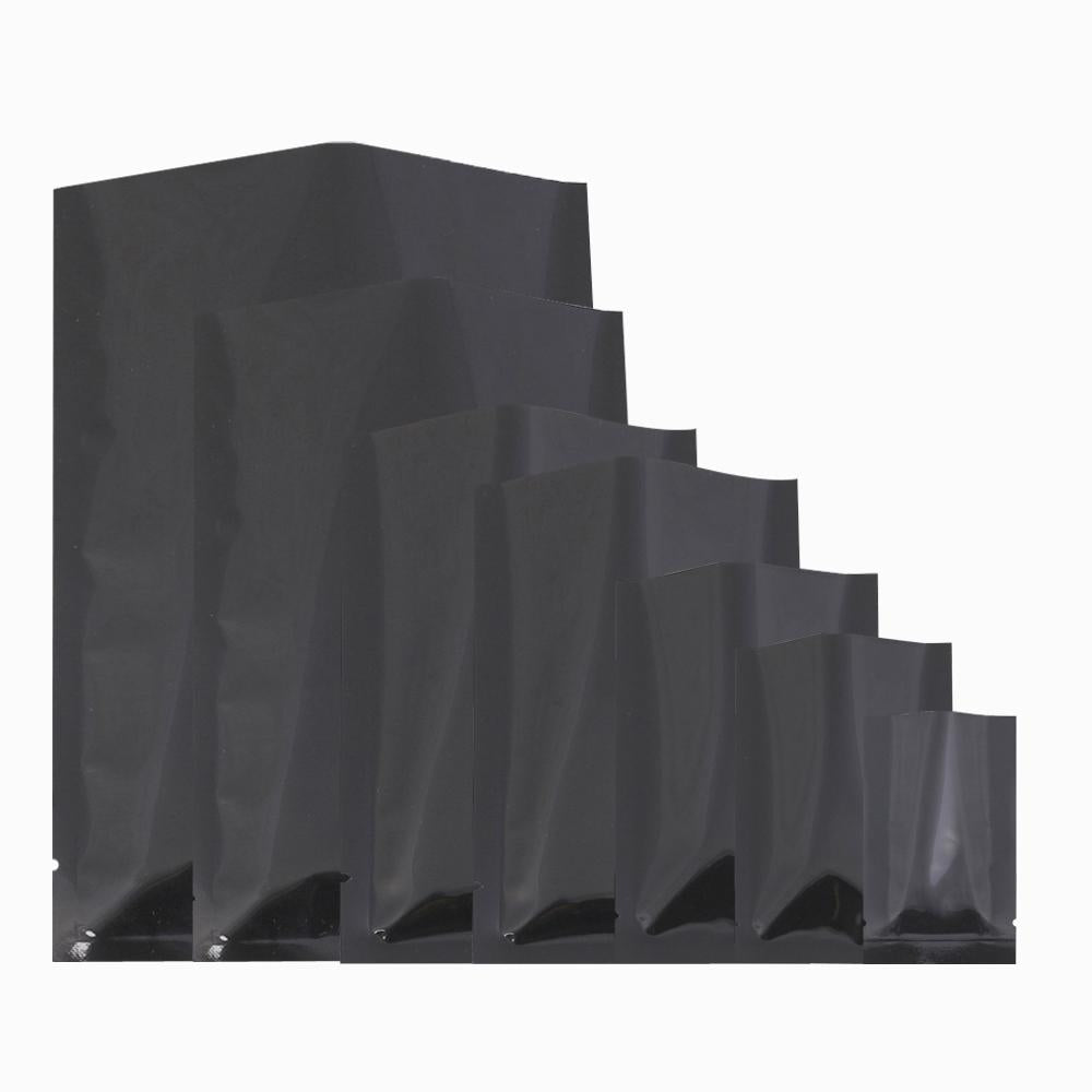 100x Matte Black Open Top Heat Sealant Bags Flat Pouch BPA Free Food Packaging