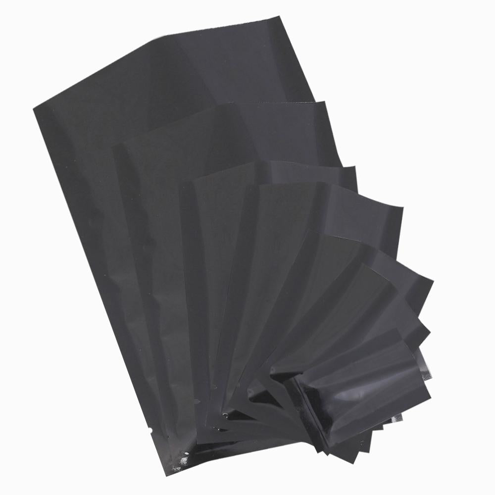 100x Matte Black Open Top Heat Sealant Bags Flat Pouch BPA Free Food Packaging