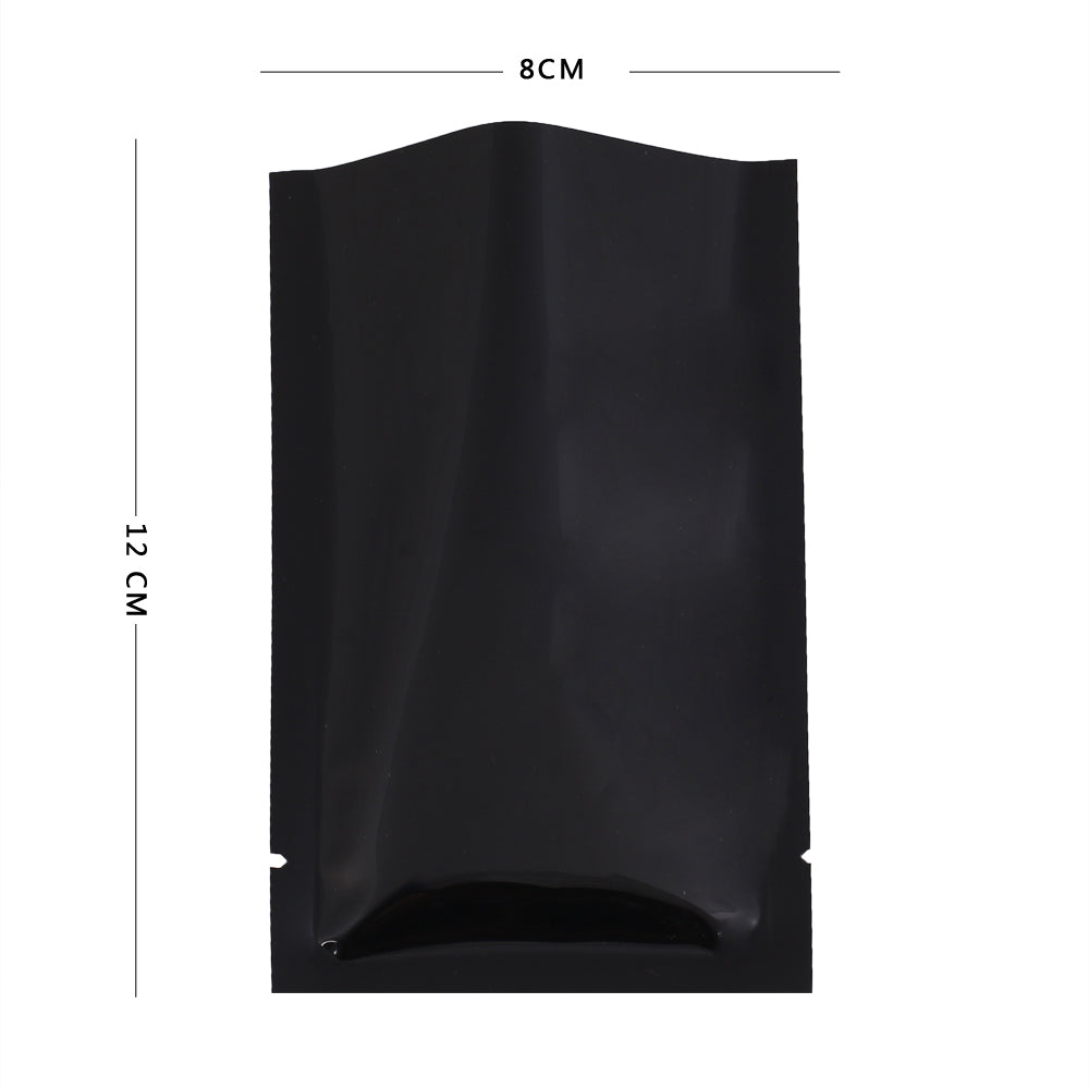 100x Matte Black Open Top Heat Sealant Bags Flat Pouch BPA Free Food Packaging