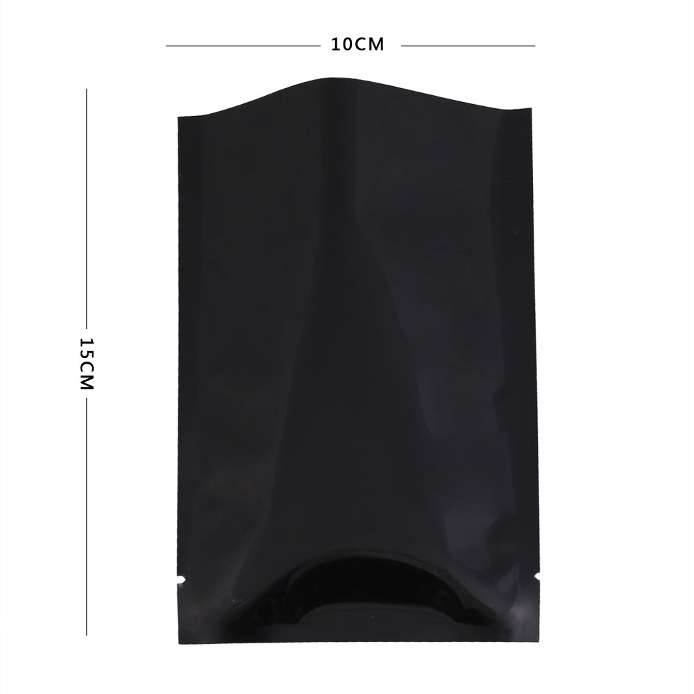 100x Matte Black Open Top Heat Sealant Bags Flat Pouch BPA Free Food Packaging