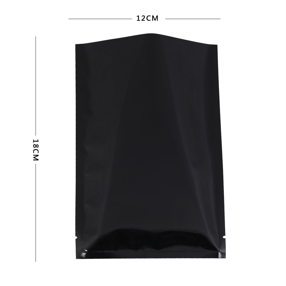 100x Matte Black Open Top Heat Sealant Bags Flat Pouch BPA Free Food Packaging