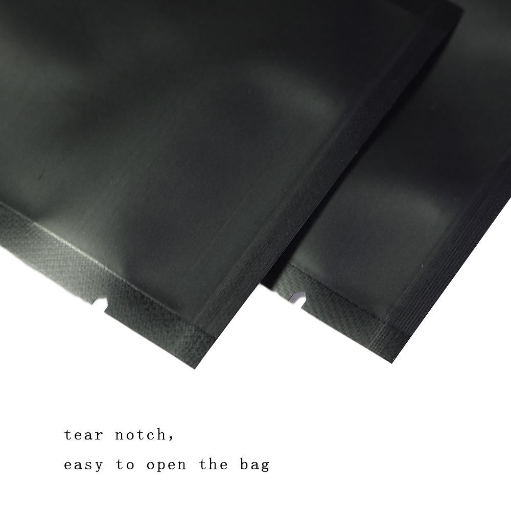 100x Clear Black Open Top Bags Flat Pouch Heat Sealant Pouches For Food Packaging BPA Free