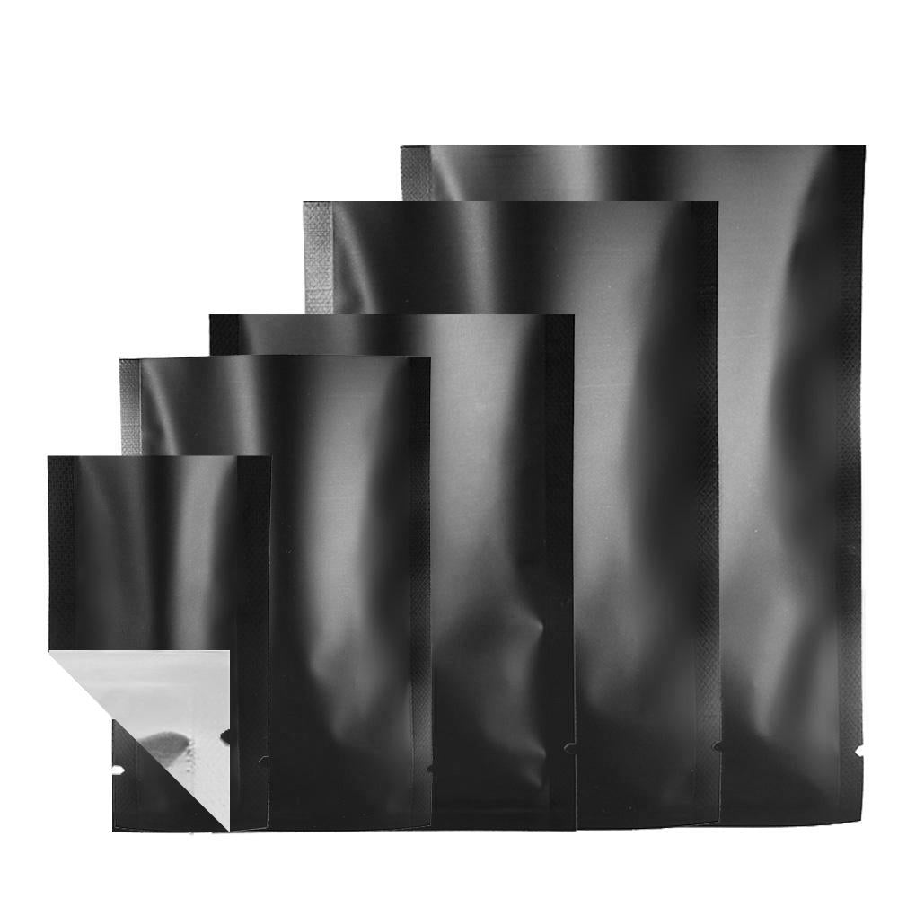 100x Clear Black Open Top Bags Flat Pouch Heat Sealant Pouches For Food Packaging BPA Free
