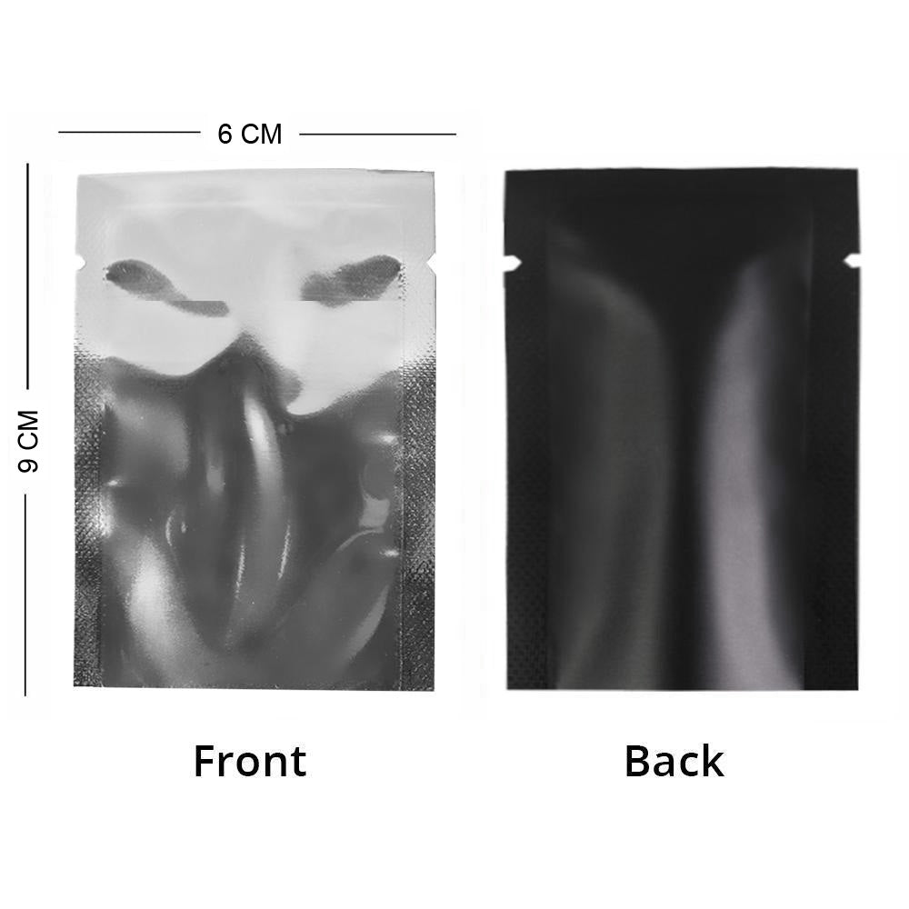 100x Clear Black Open Top Bags Flat Pouch Heat Sealant Pouches For Food Packaging BPA Free