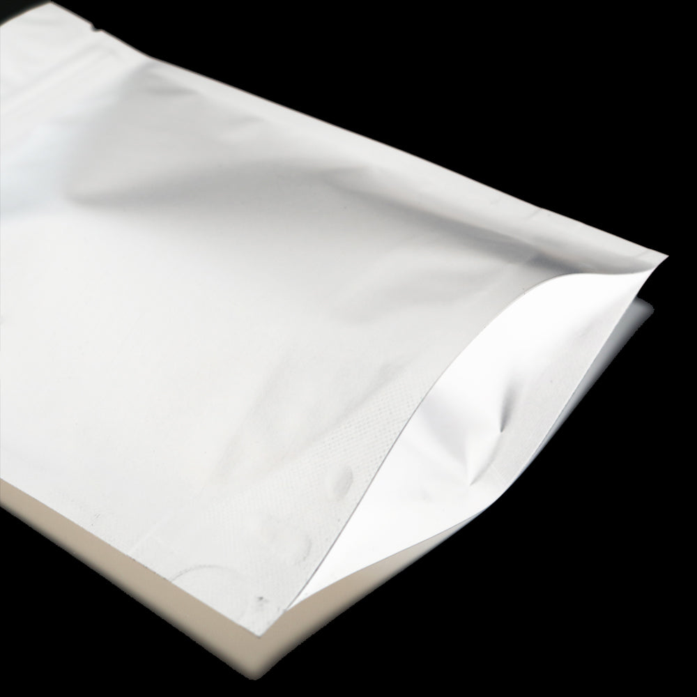 100x Gusset Base White Grip Seal Bags Stand-Up Pouch Strong Bag BPA Free For Food Packaging