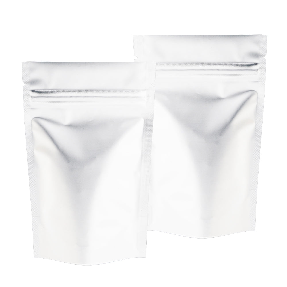 100x Gusset Base White Grip Seal Bags Stand-Up Pouch Strong Bag BPA Free For Food Packaging