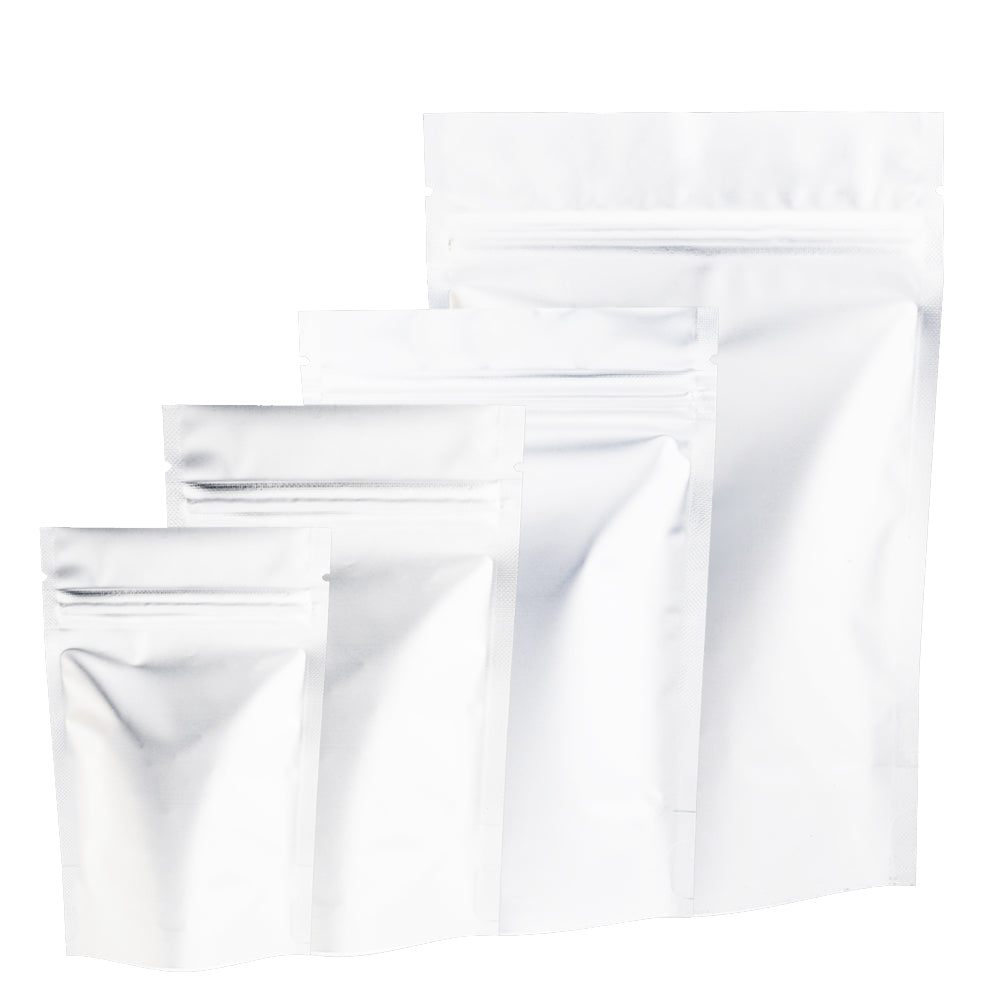 100x Gusset Base White Grip Seal Bags Stand-Up Pouch Strong Bag BPA Free For Food Packaging
