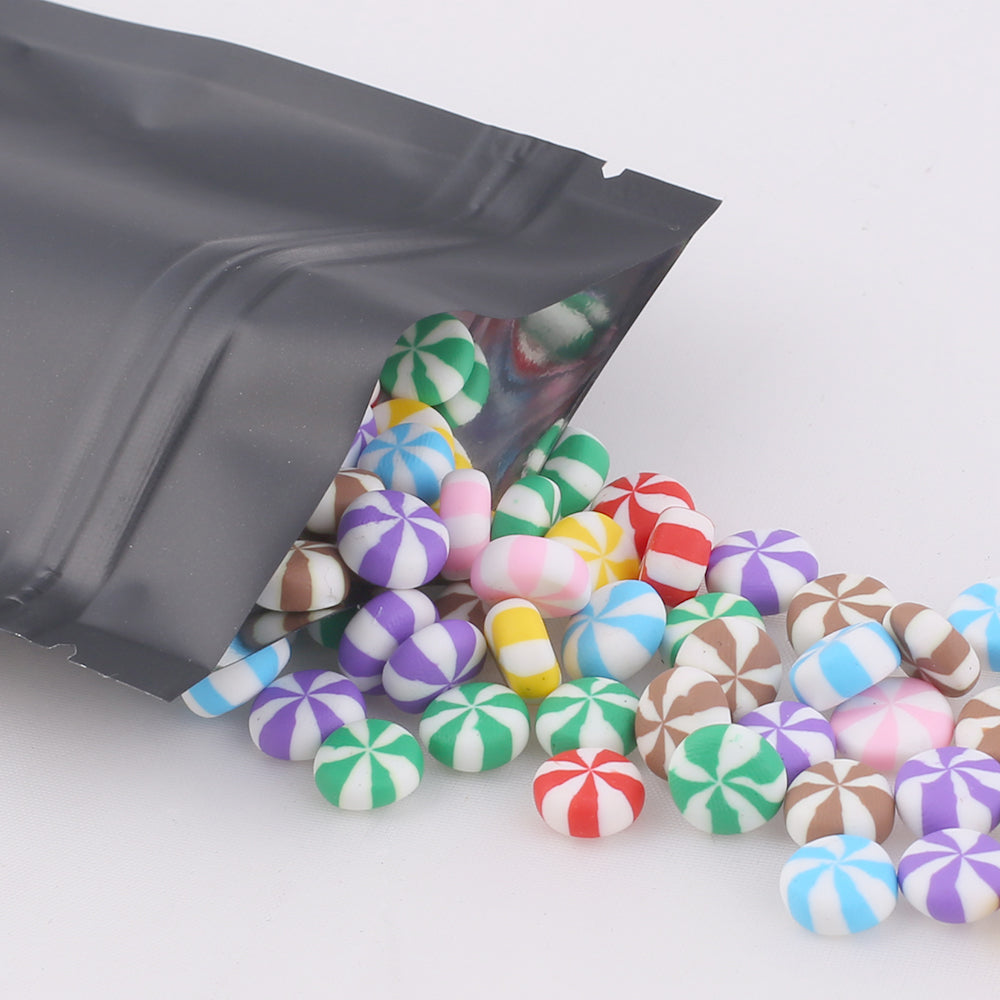100x Matte Black Grip Seal Bags Flat Pouch For Food Packaging Heat Seal-able BPA Free Smell Free