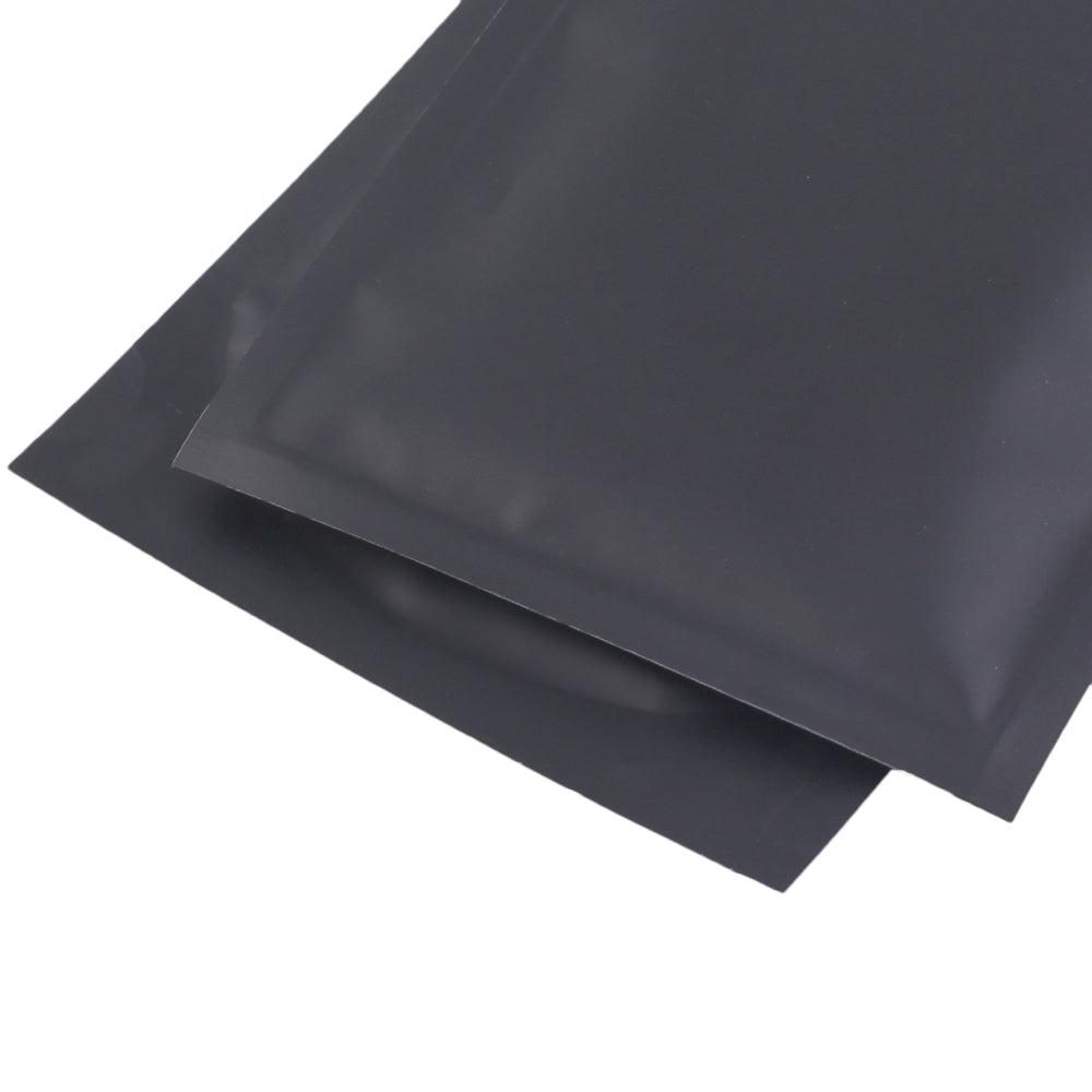 100x Matte Black Grip Seal Bags Flat Pouch For Food Packaging Heat Seal-able BPA Free Smell Free