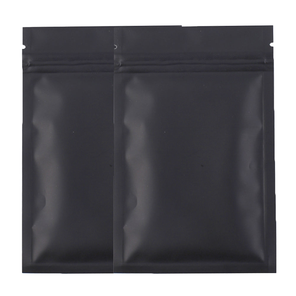 100x Matte Black Grip Seal Bags Flat Pouch For Food Packaging Heat Seal-able BPA Free Smell Free