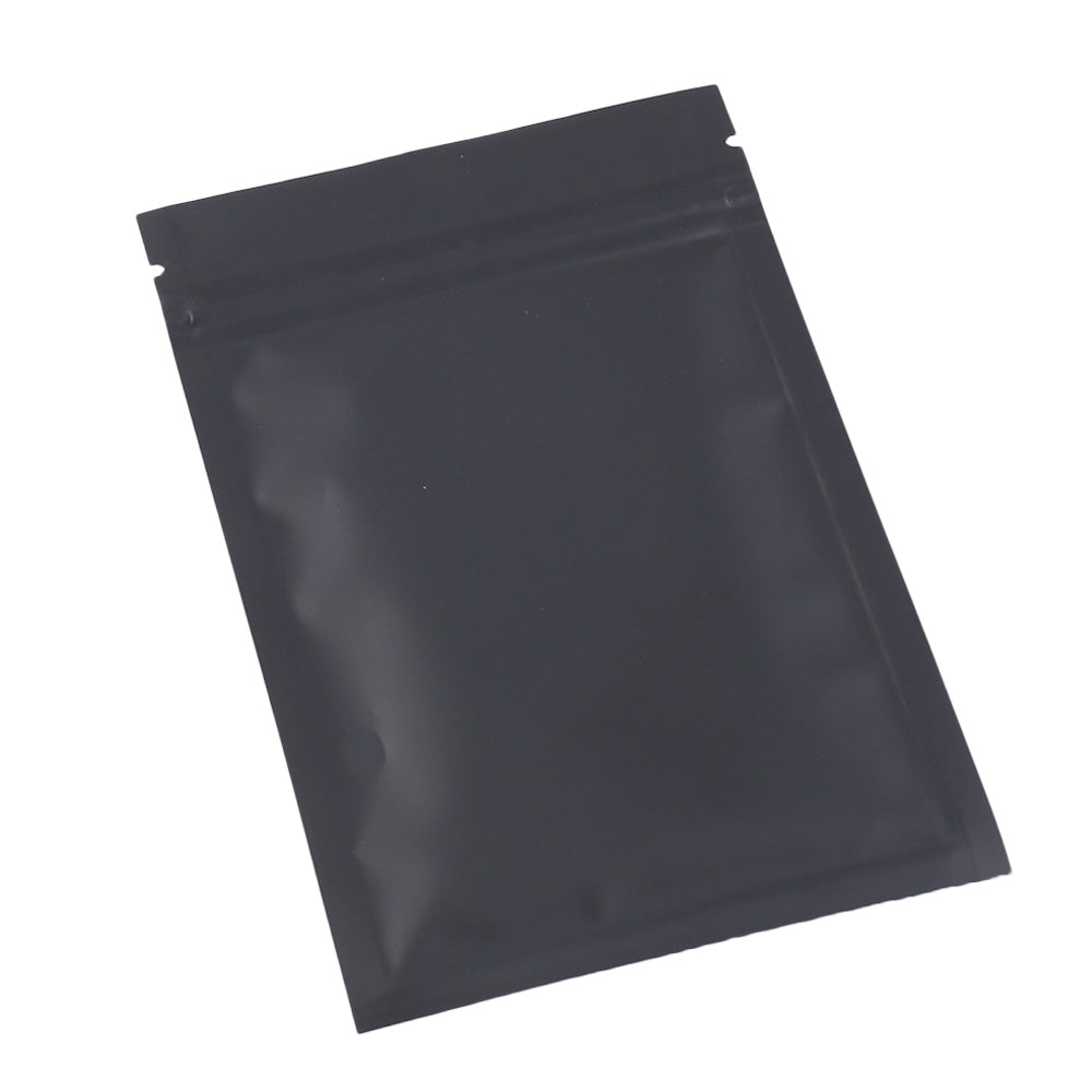 100x Matte Black Grip Seal Bags Flat Pouch For Food Packaging Heat Seal-able BPA Free Smell Free