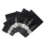 100x Black Grip Seal Bags Gusset Base Pouch w/ Small Clear Window For Food Packaging BPA Free
