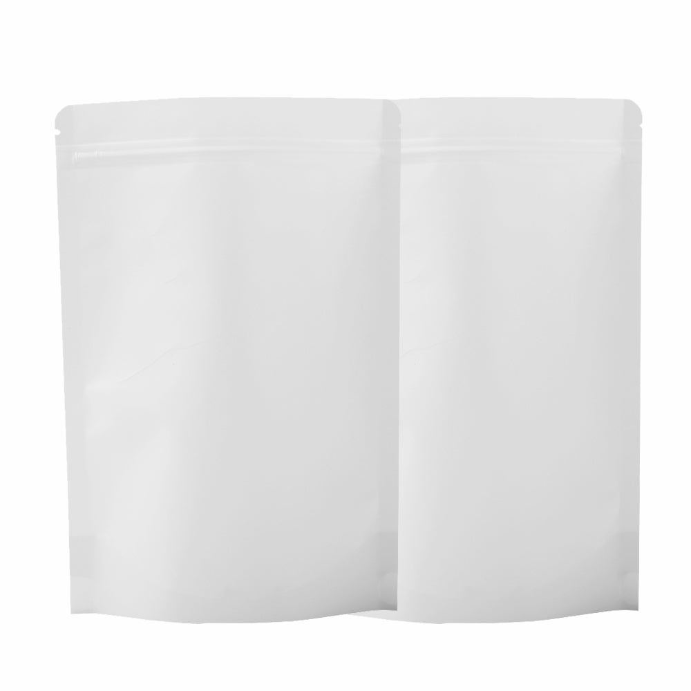 100x White Strong Grip Seal Gusset Craft Paper Bags BPA Free Smell Free For Food Packing