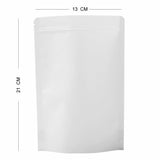 100x White Strong Grip Seal Gusset Craft Paper Bags BPA Free Smell Free For Food Packing
