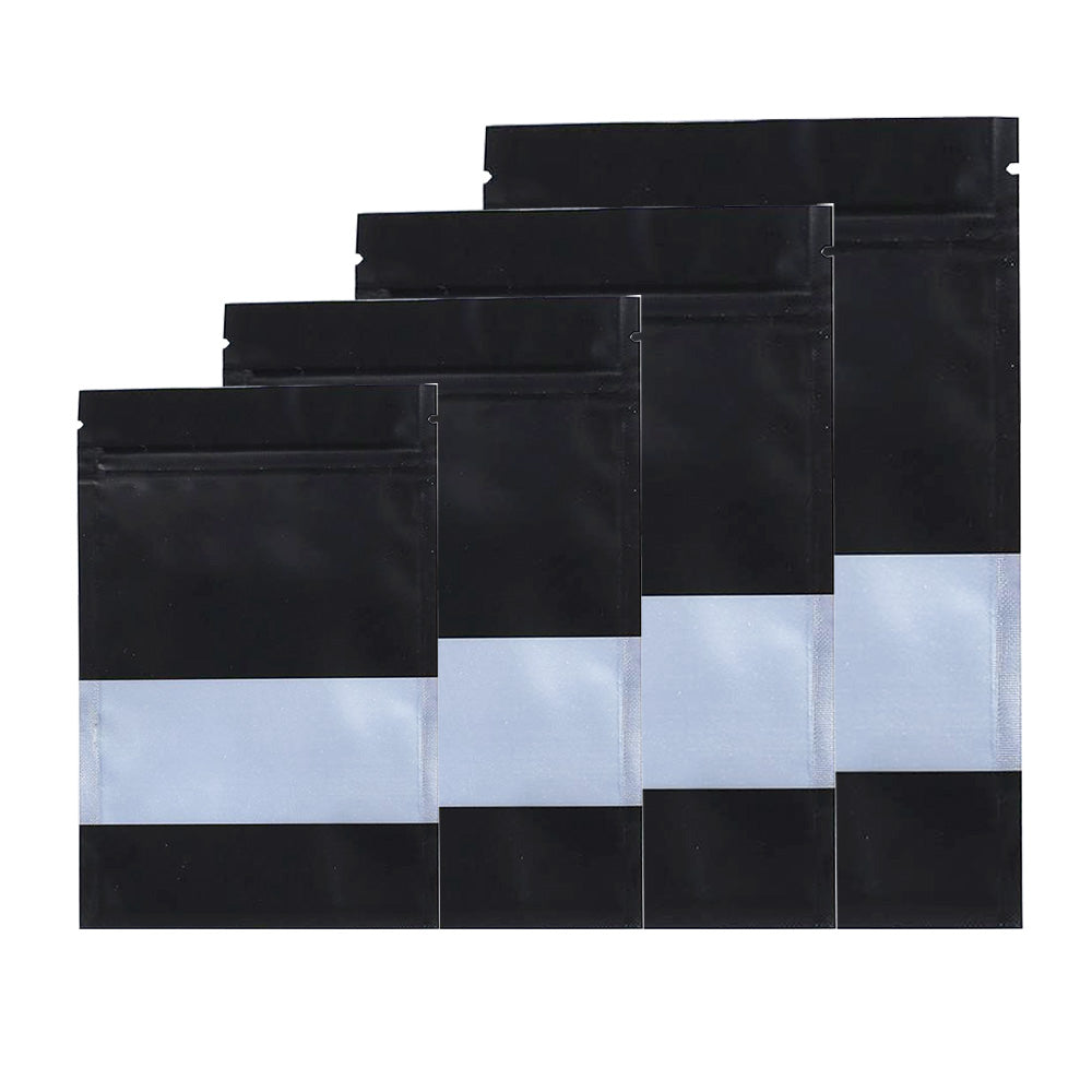 Black Zip Seal Lock Gripseal Bags Flat Pouch BPA Free Packaging For Spices Herbs Tea, Arts nd Crafts