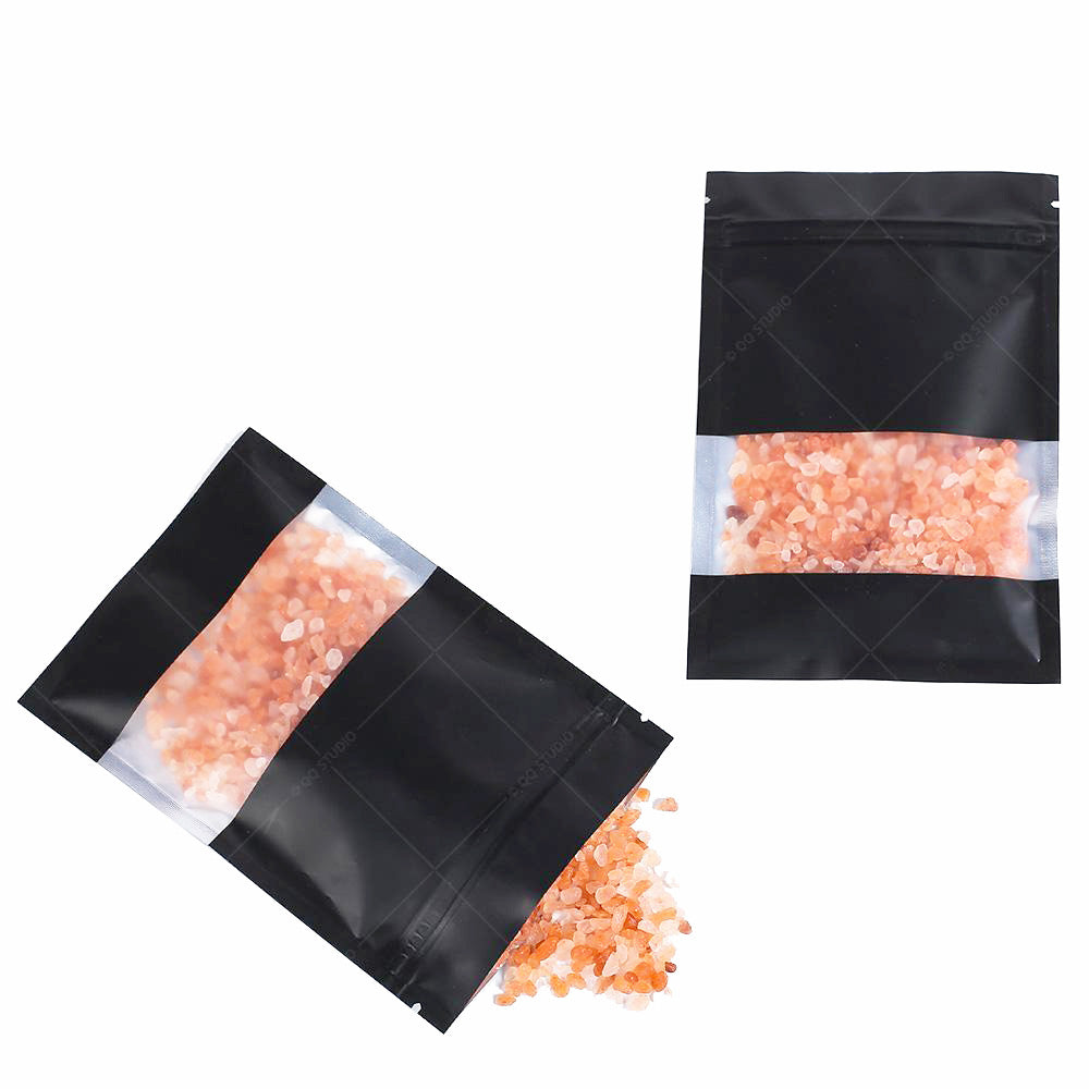 Black Zip Seal Lock Gripseal Bags Flat Pouch BPA Free Packaging For Spices Herbs Tea, Arts nd Crafts
