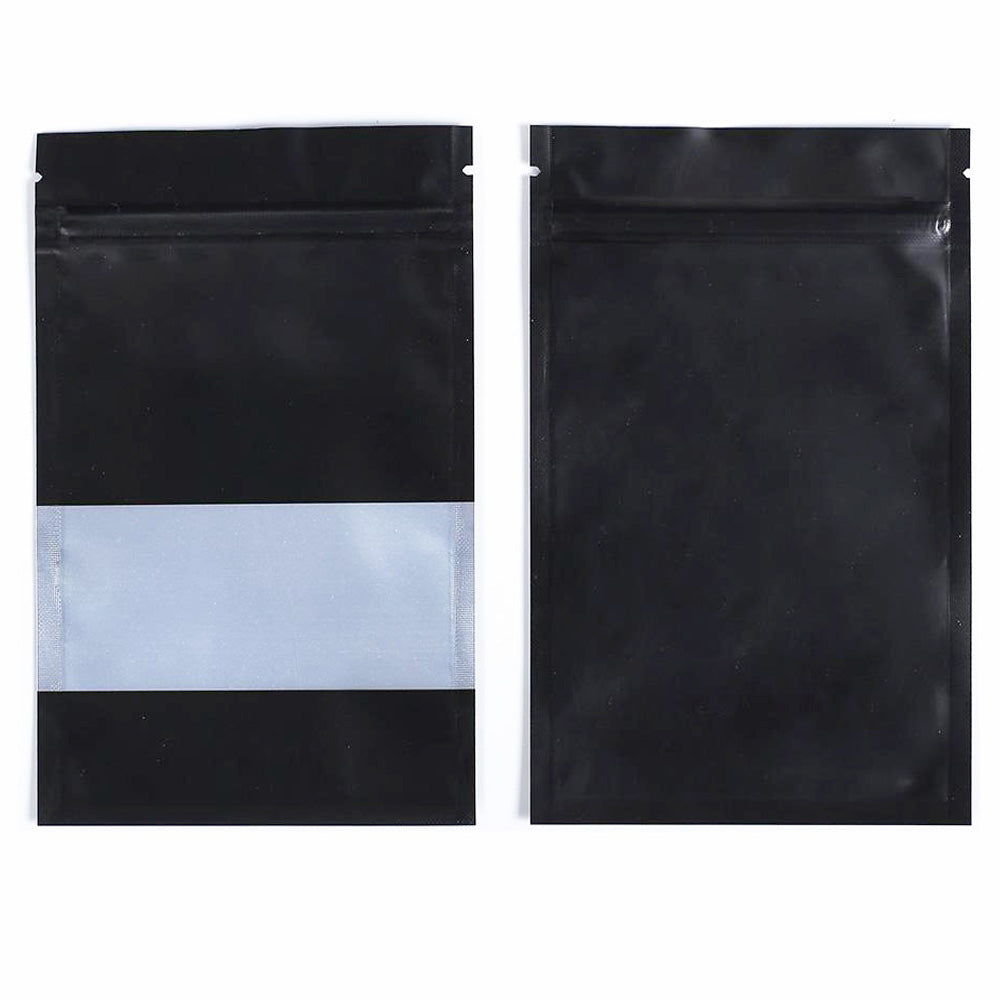 Black Zip Seal Lock Gripseal Bags Flat Pouch BPA Free Packaging For Spices Herbs Tea, Arts nd Crafts