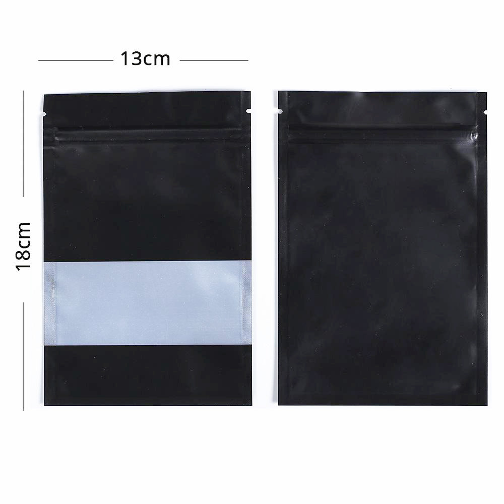 Black Zip Seal Lock Gripseal Bags Flat Pouch BPA Free Packaging For Spices Herbs Tea, Arts nd Crafts