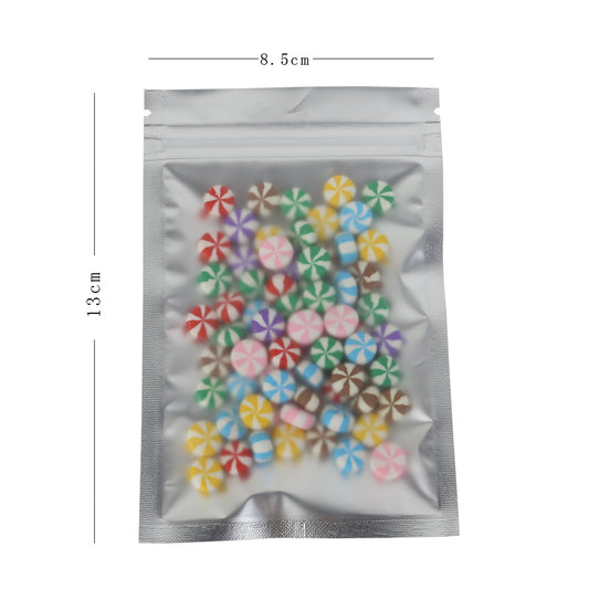 100x Food Bags Zip Lock Gripseal Flat Pouch 8.5x13CM Clear White BPA Free