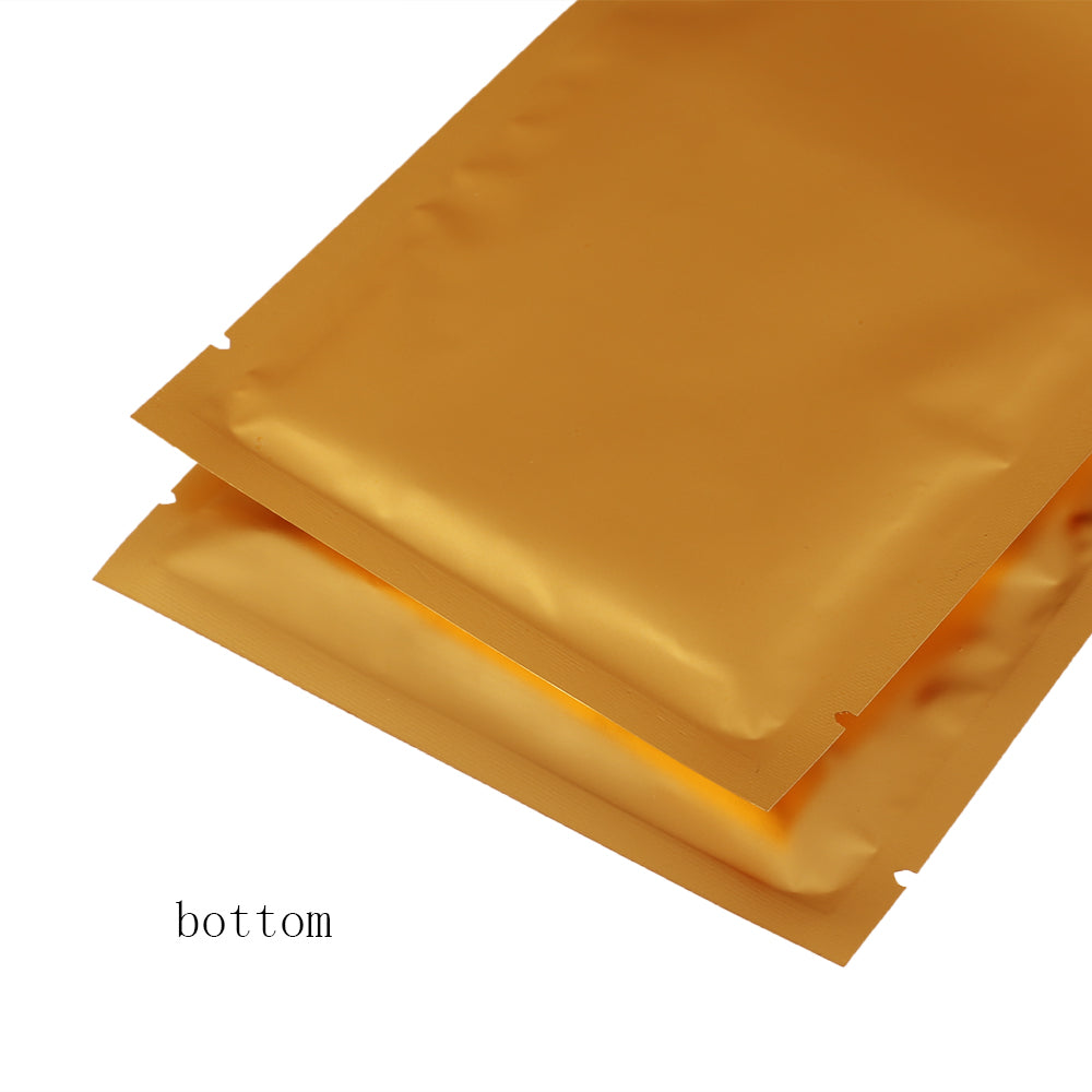100x Open Top Mylar Food Bags Flat Pouch 6x9CM 3 Side Seal BPA Free Golden