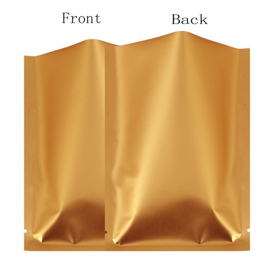 100x Open Top Mylar Food Bags Flat Pouch 6x9CM 3 Side Seal BPA Free Golden