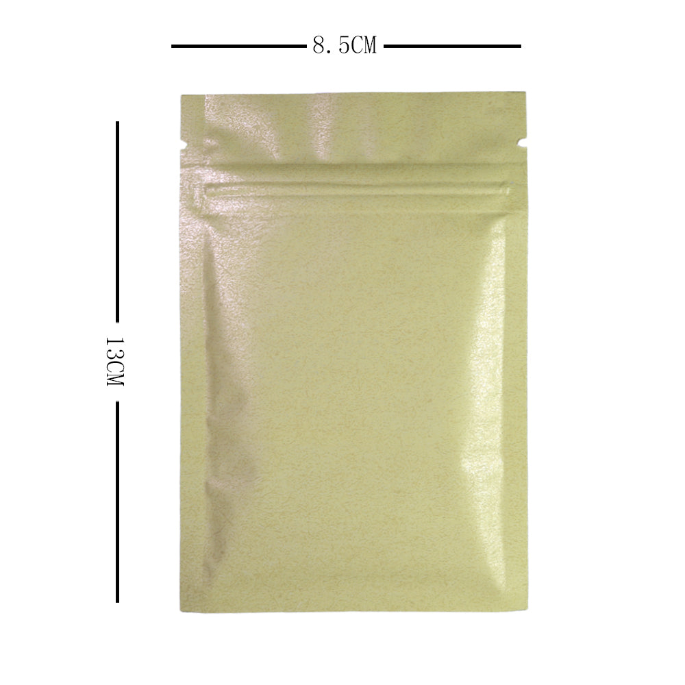 100x Food Bags Zip Lock Gripseal Pouch 8.5x13CM Clear Beige BPA Free Press & Seal